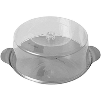 Тортовница с колпаком; сталь,пластик; D=30,H=11см; прозр.,металлич.