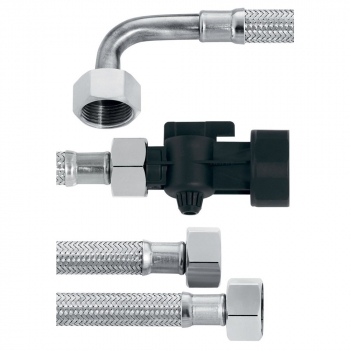 Комплект шлангов №3: Вход с запорным краном G1 - G3/4 + вых. G3/4 -G3/4 с коленом, DN13, 2 м