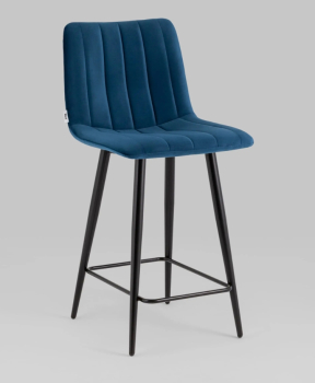 Стул полубарный Олсен велюр синий 60 см