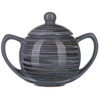 Фото Сахарница с крышкой «Пинки»; керамика; 400мл; D=8,H=13,L=16.5см; серый Сахарница с крышкой «Пинки»; керамика; 400мл; D=8,H=13,L=16.5см; серый