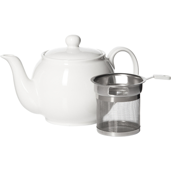 Чайник с метал. ситом; фарфор; 500мл; белый