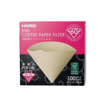 Фильтры Hario V60 бумажные неотбеленные (100 шт)