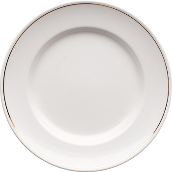 Тарелка мелкая «Идиллия»; фарфор; D=20,H=2.2см; белый,золотой