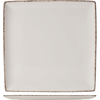Блюдо квадратное «Браун дэппл»; фарфор; L=27,B=27см; белый,коричнев.