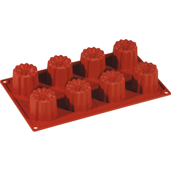 Форма конд. «Цветок» [8ячеек]; силикон; D=6,H=5,L=29.5,B=17.5см; кирпичн.