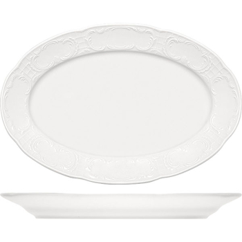 Блюдо овал. «Моцарт»; фарфор; L=28.5,B=19.5см; белый