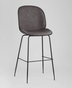 Стул барный Beetle PU со спинкой серый