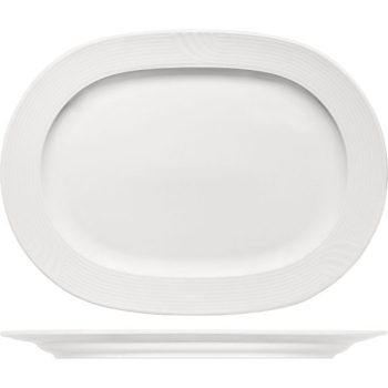 Блюдо овал. «Карат»; фарфор; L=32.5,B=25.5см; белый
