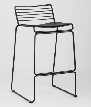 Стул полубарный Danny черный с черной подушкой