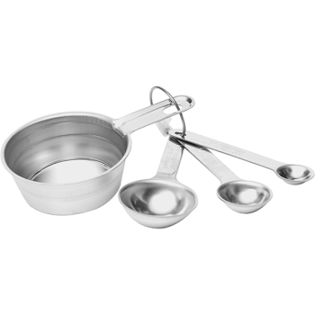 Набор мерных ложек 100+15+5+1.25мл; сталь нерж.; L=13см; металлич.