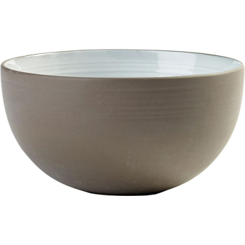 Салатник «Даск»; керамика; 650мл; D=14,H=7.3см; белый,серый