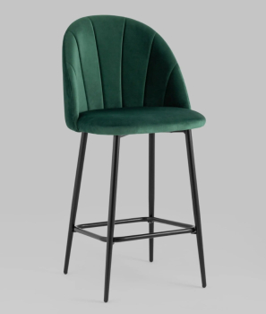 Стул полубарный Логан велюр зелёный