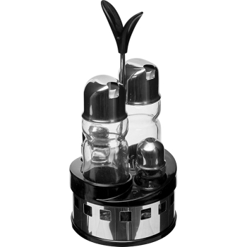 Набор для специй 4 пр-та на подставке; стекло,сталь нерж.