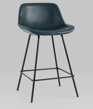 Стул полубарный Деймон экокожа тёмно-синий