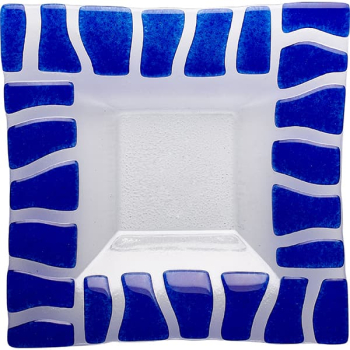 Тарелка глубокая «Сафари»; стекло; H=3.5,L=29,B=29см; прозр.,голуб.