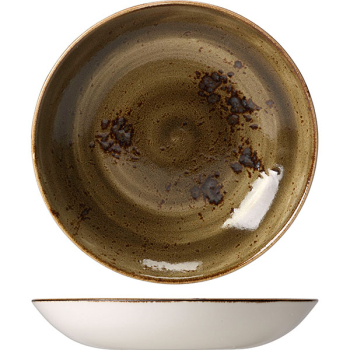 Салатник «Крафт»; фарфор; 650мл; D=20.5,H=4см; коричнев.