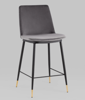 Стул полубарный Мелисса велюр темно-серый