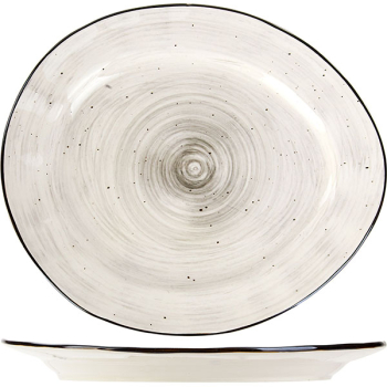 Тарелка  мелкая «Пастораль»; фарфор; D=30.5,H=3см; серый