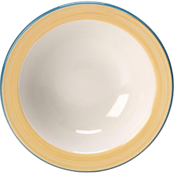 Салатник «Рио Еллоу»; фарфор; D=16.5см; белый,желт.