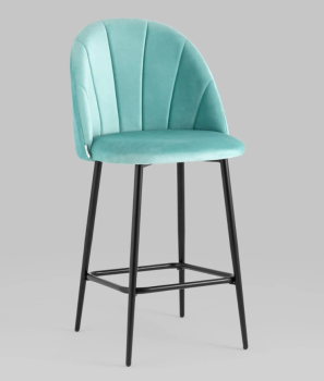 Стул полубарный Логан NEW велюр пыльно-голубой