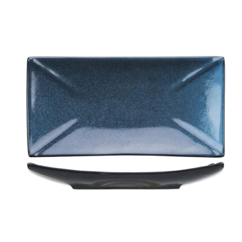 Блюдо для суши Млечный путь голубой Д=275, Ш=140 мм фарфор