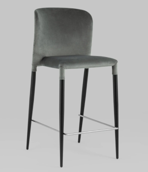 Стул полубарный Лори велюр серый