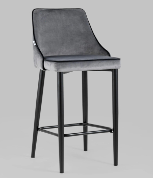 Стул полубарный Коби велюр серый