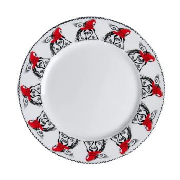 Тарелка Мезень Классик Кони Д=250 мм фарфор белый