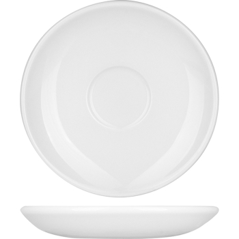 Блюдце «Лив»; фарфор; D=12.5,H=1.5см; белый