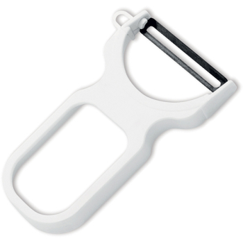 Нож для чистки овощей; металл,пластик; L=10.7,B=6.8см; белый