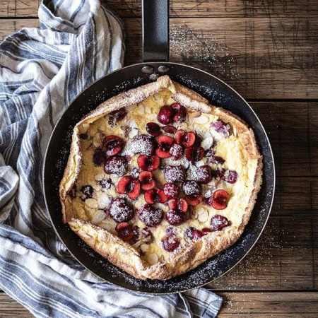 Сковорода; голуб.сталь; D=24,H=5,L=44см; серый