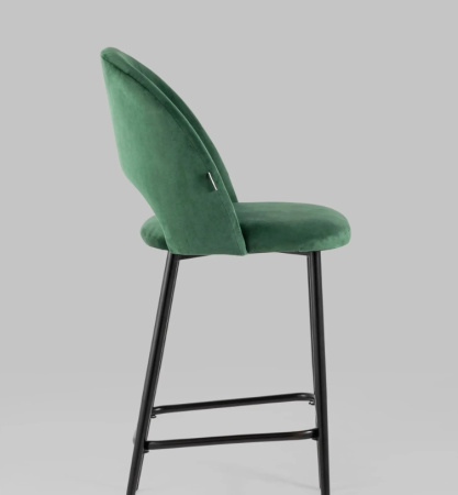 Стул полубарный Меган велюр зеленый