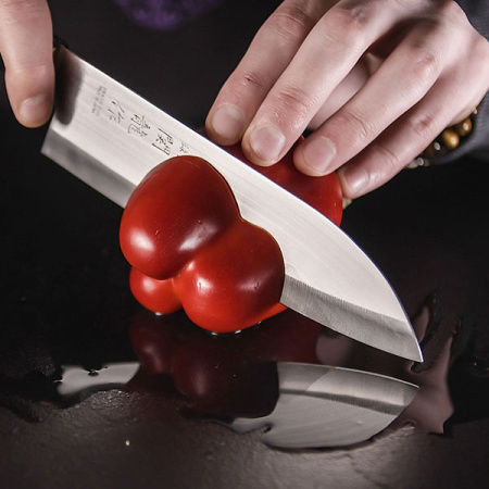 Нож кухонный «Киото» двусторонняя заточка; сталь нерж.,дерево; L=30/18,B=4см