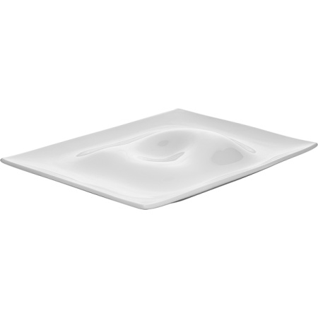 Блюдо серв. «Крушиал Дэт»; фарфор; H=4,L=30.5,B=21см; белый