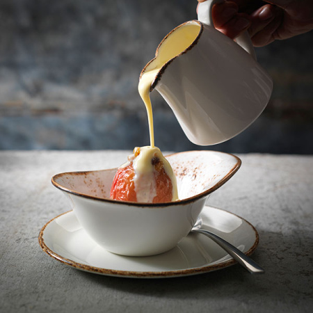 Молочник «Браун дэппл»; фарфор; 142мл; D=6,L=8.5см; белый,коричнев.