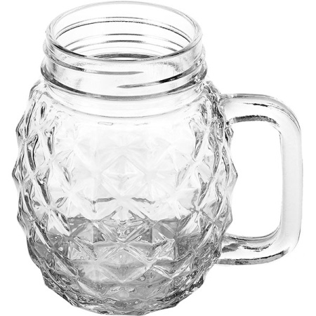 Кружка пивная «Банка-Ананас»; стекло; 450мл; D=64,H=125,L=120мм; прозр.