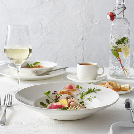 Тарелка глубокая «Спайро»; фарфор; 450мл; D=30,H=5.5см; белый