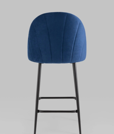 Стул полубарный Логан велюр синий