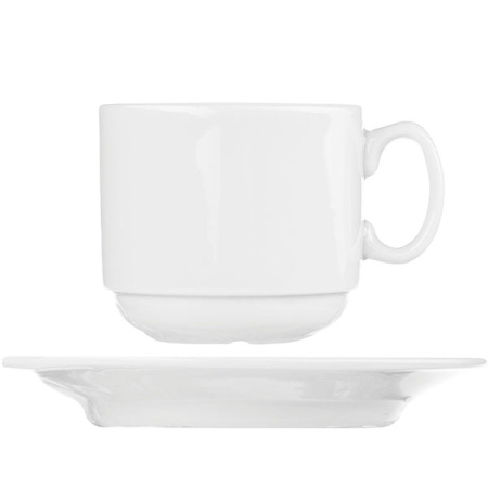 Пара кофейная Мокко, 100 мл, фарфор, белый