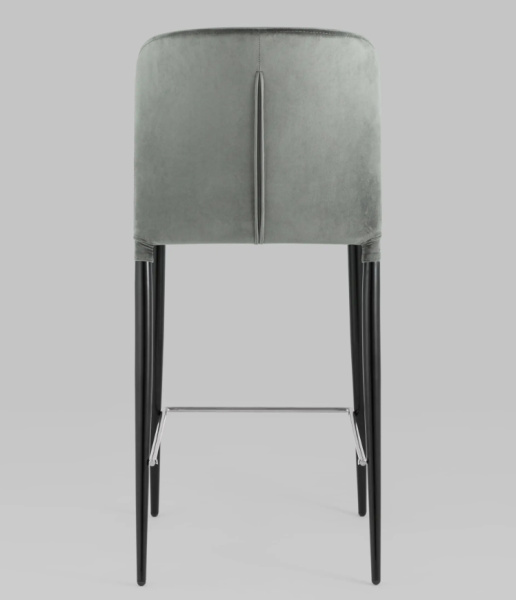 Стул полубарный Лори велюр серый