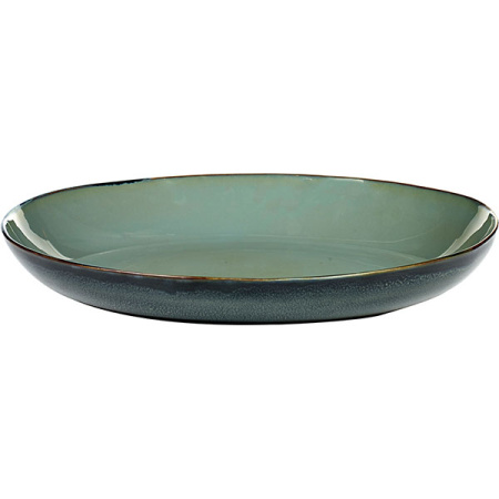 Блюдо глубокое; керамика; D=35.5,H=8см; серый,синий