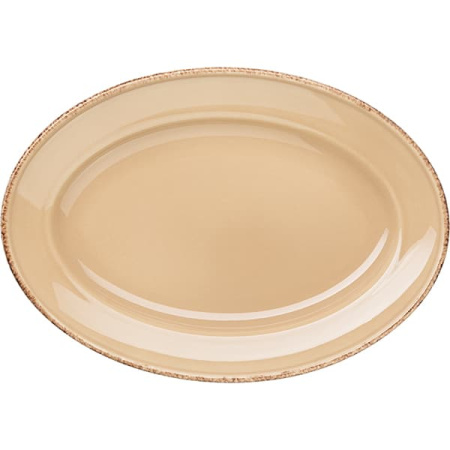 Блюдо овал. «Террамеса вит»; фарфор; L=27,B=19см; бежев.