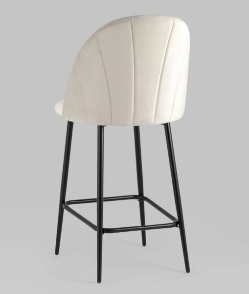 Стул полубарный Логан велюр бежевый