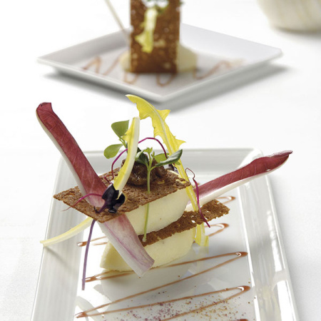 Блюдо прямоуг. «Аура»; фарфор; L=24,B=12см; белый