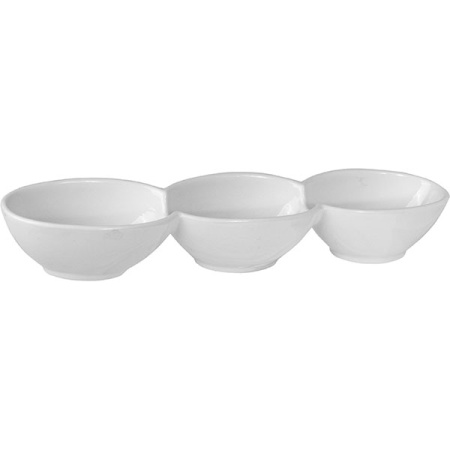 Менажница 3 отдел. «Кунстверк»; фарфор; 500мл; H=6,L=38,B=8см; белый