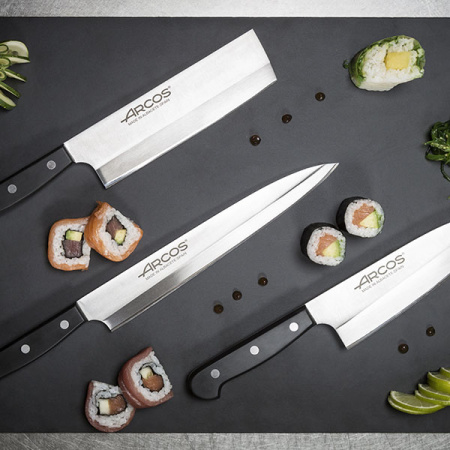 Нож поварской «Универсал»; сталь нерж.,полиоксиметилен; L=32.2/20,B=4.8см; черный,металлич.