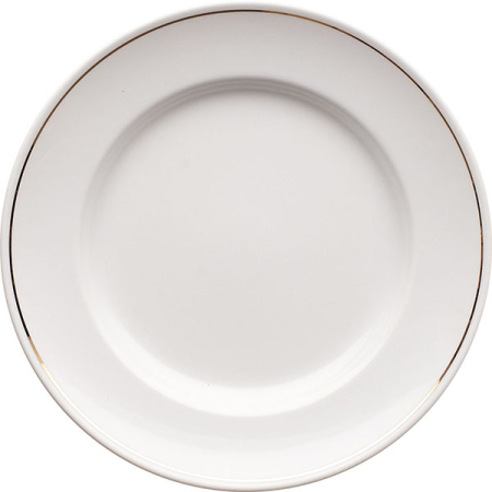 Фото Тарелка мелкая «Идиллия»; фарфор; D=20,H=2.2см; белый,золотой Тарелка мелкая «Идиллия»; фарфор; D=20,H=2.2см; белый,золотой