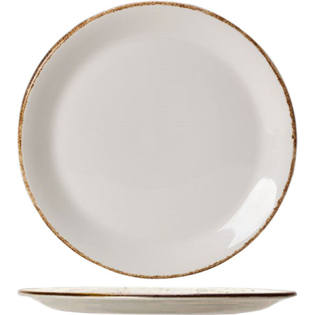 Тарелка мелкая «Браун дэппл»; фарфор; D=28,H=1.7см; белый,коричнев.