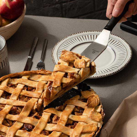 Лопатка изогнутая; сталь,пластик; L=35/21,B=4см; металлич.,черный