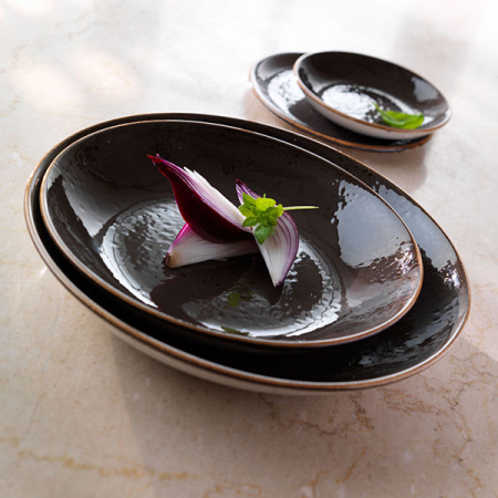 Салатник «Крафт»; фарфор; 650мл; D=20.5,H=4см; серый